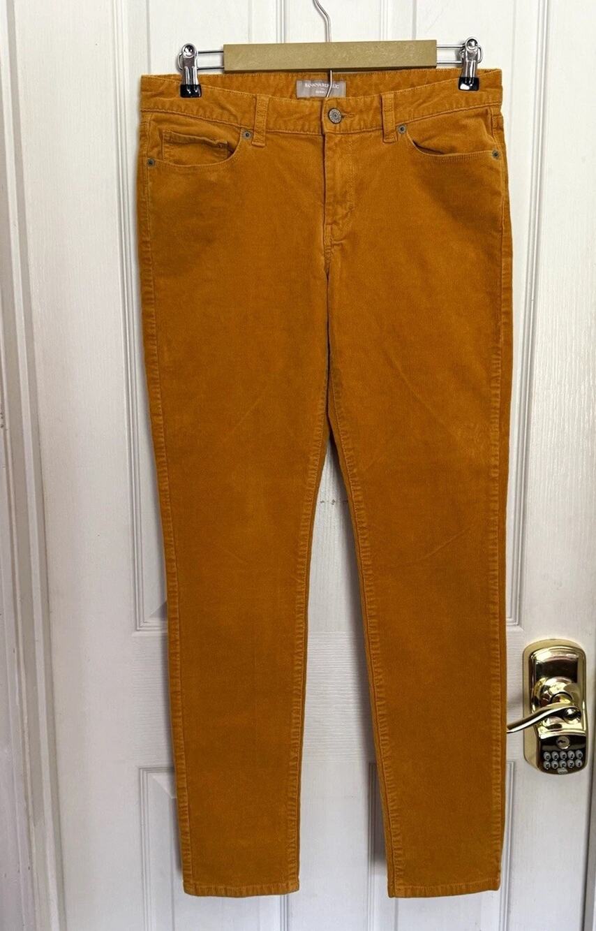Banana Republic Womens 29/8 Skinny Corduroy Pants Mustard Yellow Stretch